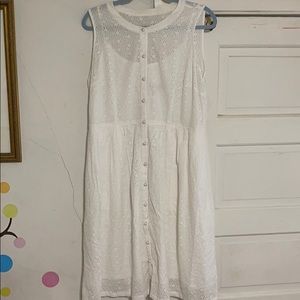 karl lagerfeld white dotted sleeveless midi dress